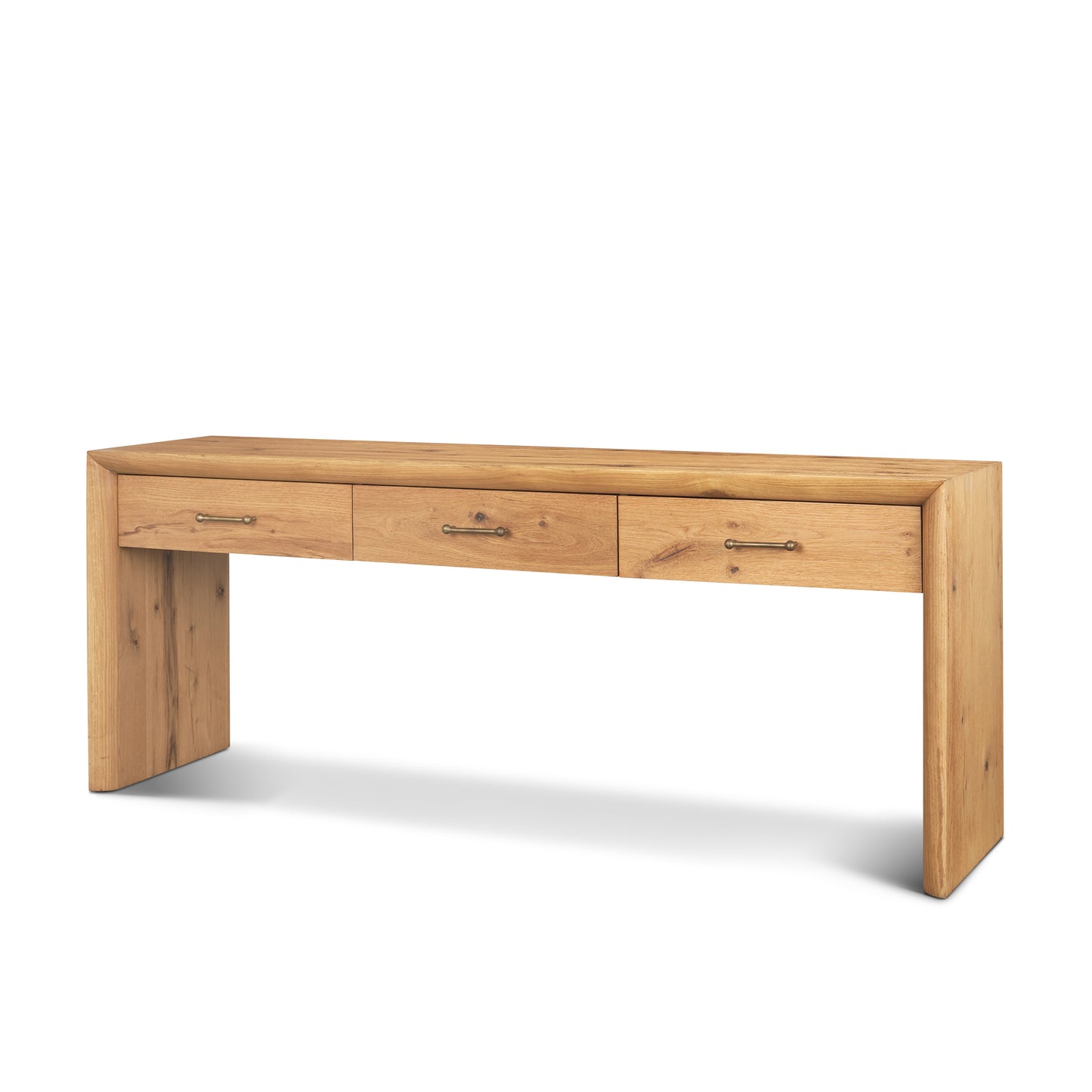Belford 72 Inch Light Brown Oak Wood Console Table