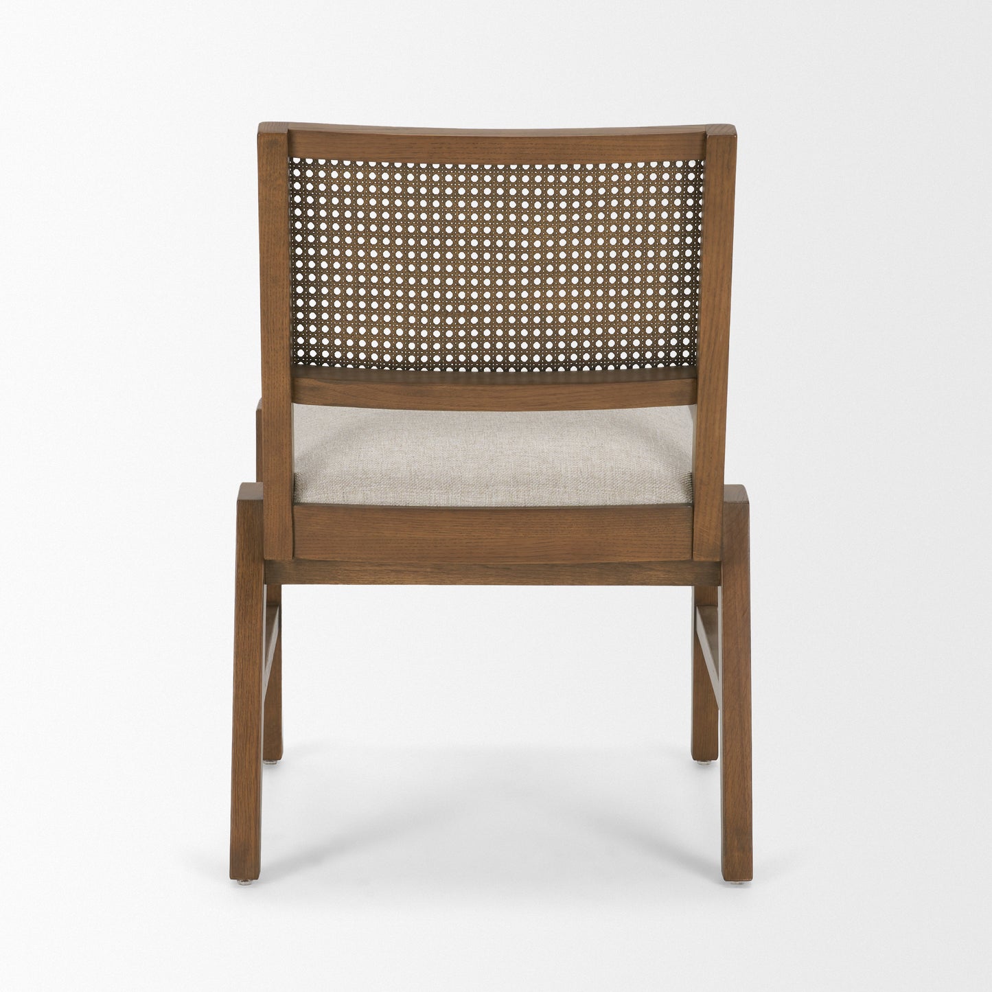 Reid Oak Frame Cane Back Cream Upholstered Dining Chair Set of 2