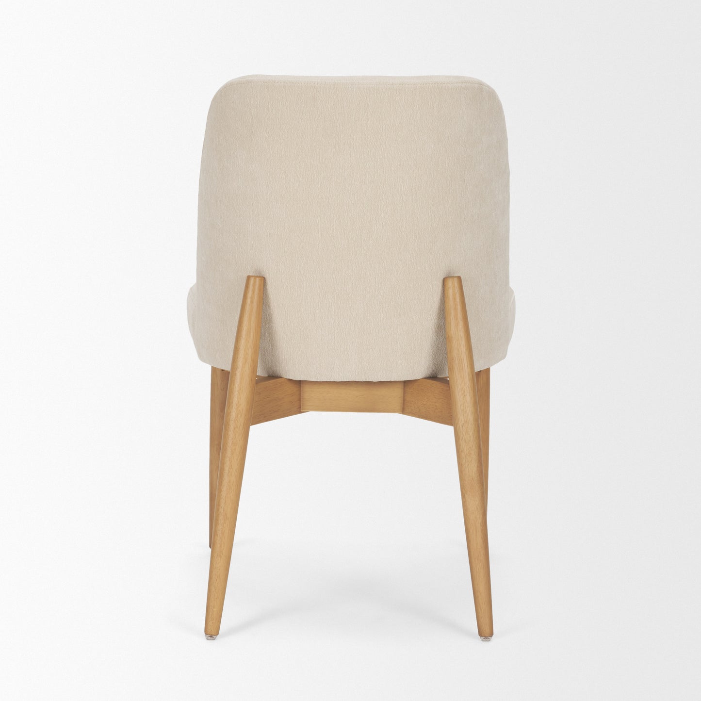Abbie Curved Back Oatmeal Fabric Dining Side Chair - Set of 2
