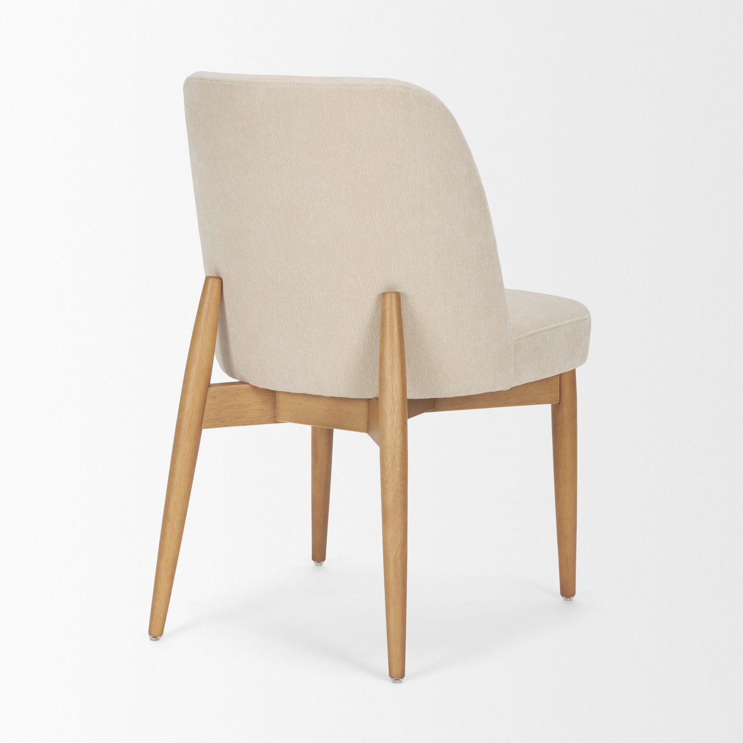 Abbie Curved Back Oatmeal Fabric Dining Side Chair - Set of 2