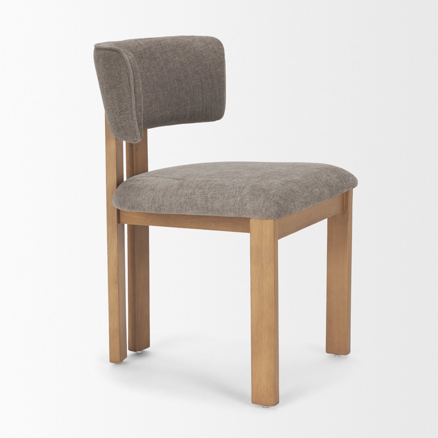 Soho Gray Chenille Curved Open‑Back Dining Side Chair -Set of 2