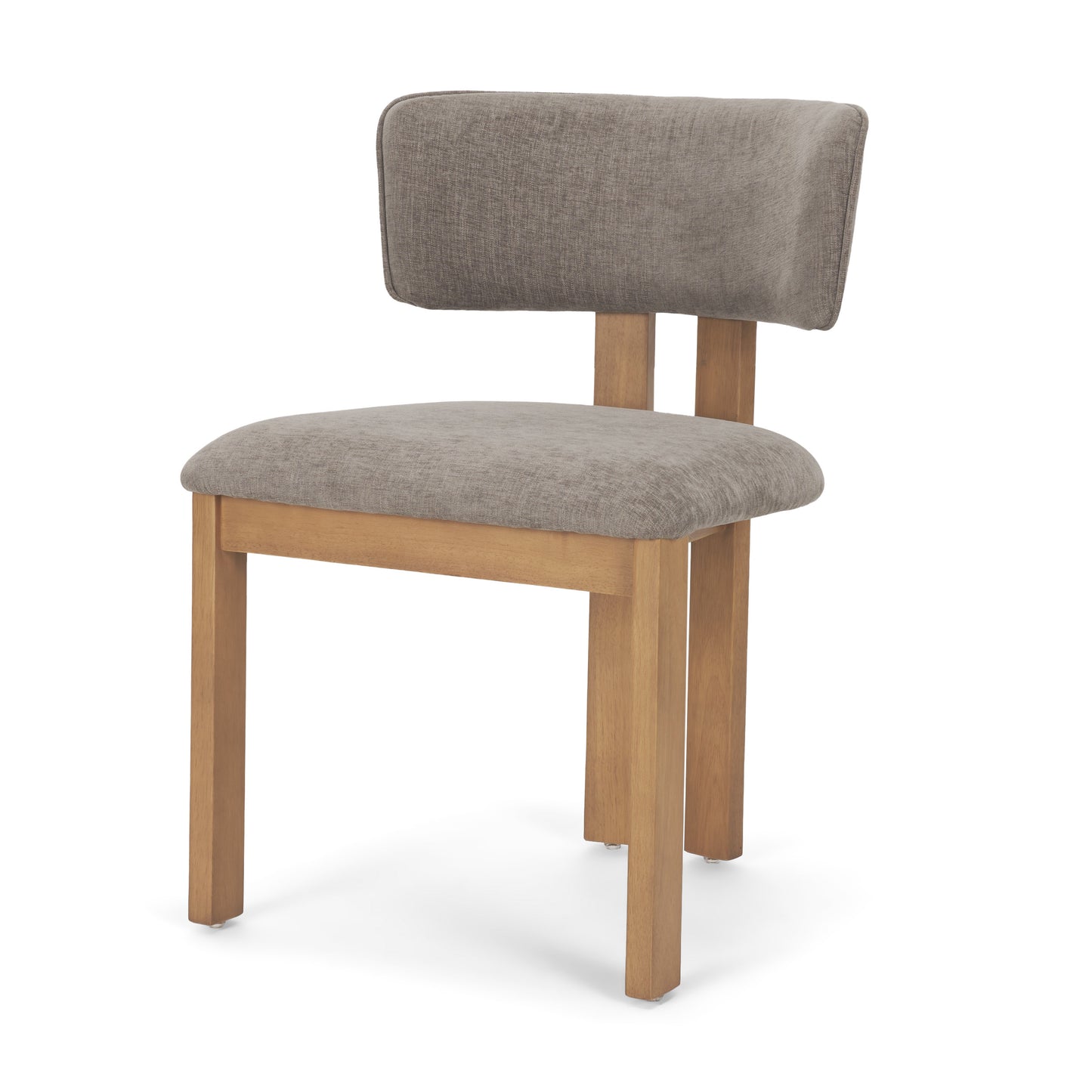 Soho Gray Chenille Curved Open‑Back Dining Side Chair -Set of 2