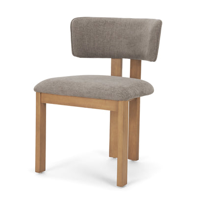 Soho Gray Chenille Curved Open‑Back Dining Side Chair -Set of 2