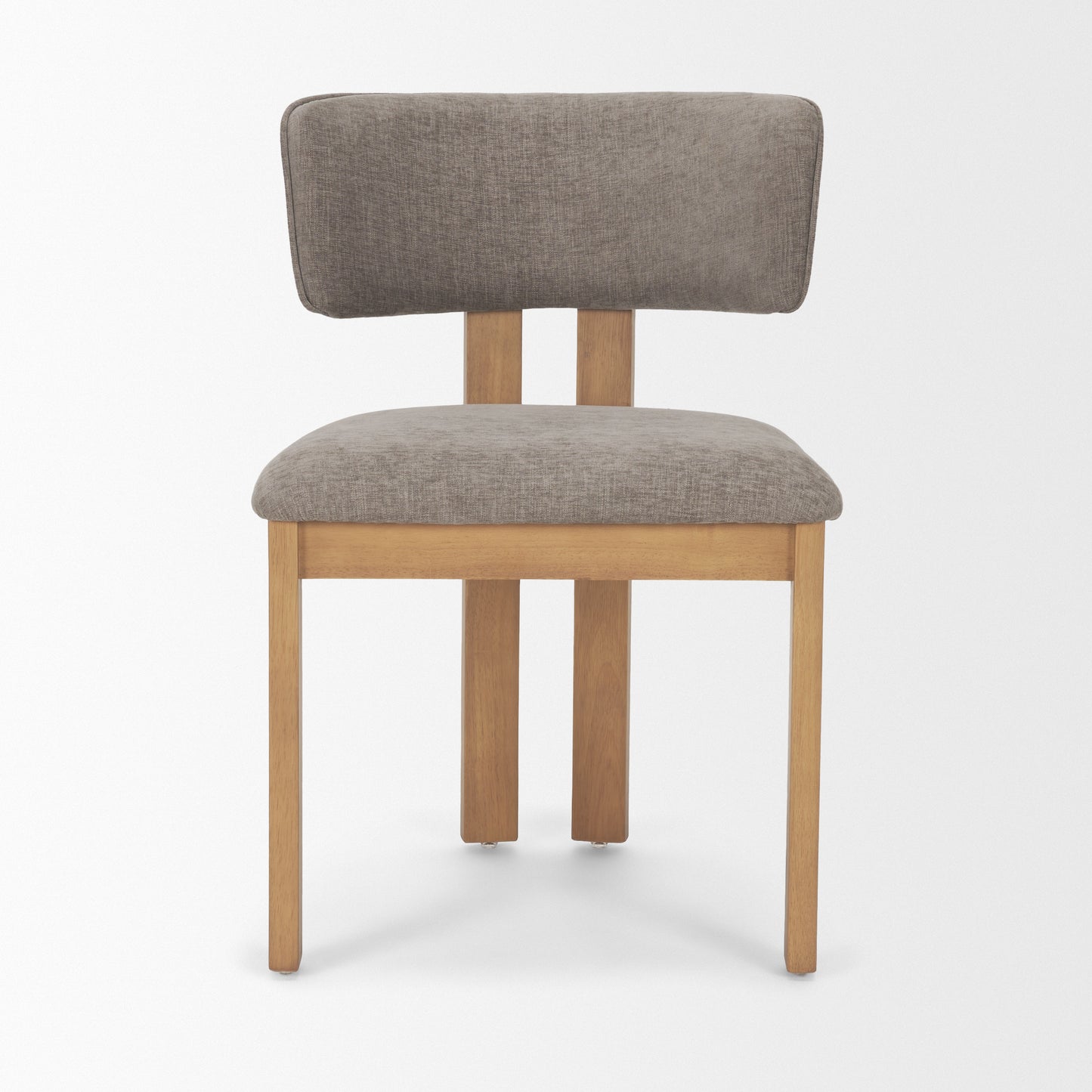 Soho Gray Chenille Curved Open‑Back Dining Side Chair -Set of 2