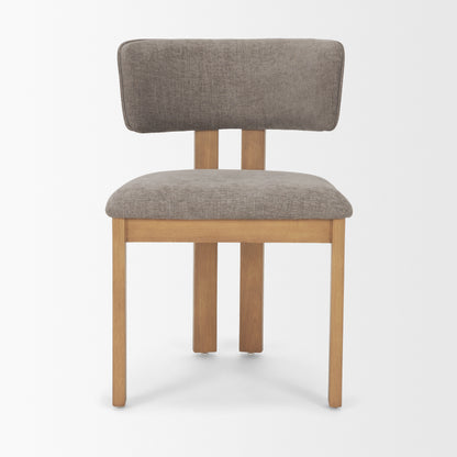 Soho Gray Chenille Curved Open‑Back Dining Side Chair -Set of 2