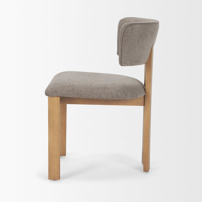 Soho Gray Chenille Curved Open‑Back Dining Side Chair -Set of 2