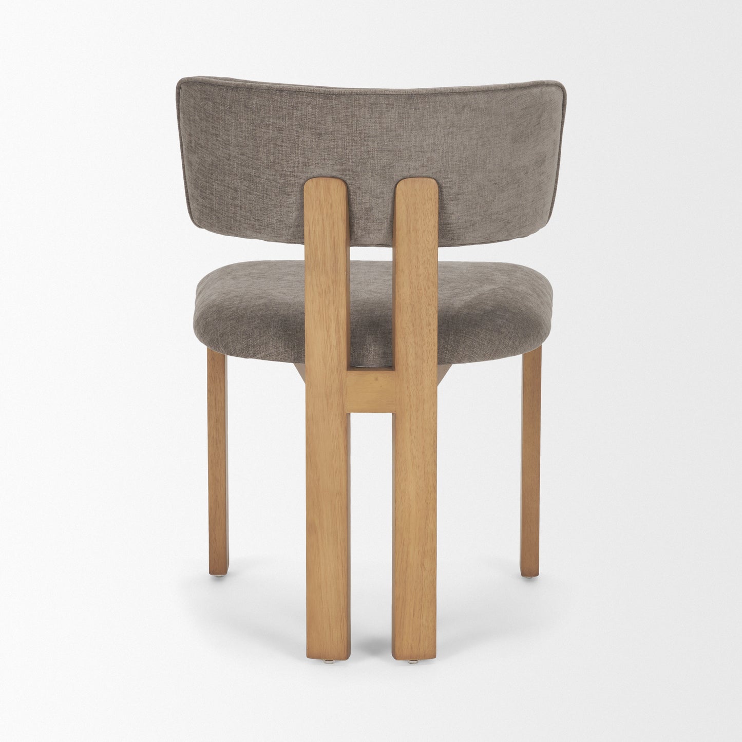 Soho Gray Chenille Curved Open‑Back Dining Side Chair -Set of 2
