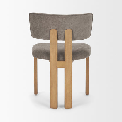 Soho Gray Chenille Curved Open‑Back Dining Side Chair -Set of 2