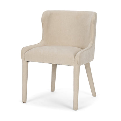 Nolan Armless Cream Chenille Wingback Dining Chair Set of 2