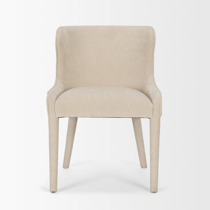 Nolan Armless Cream Chenille Wingback Dining Chair Set of 2
