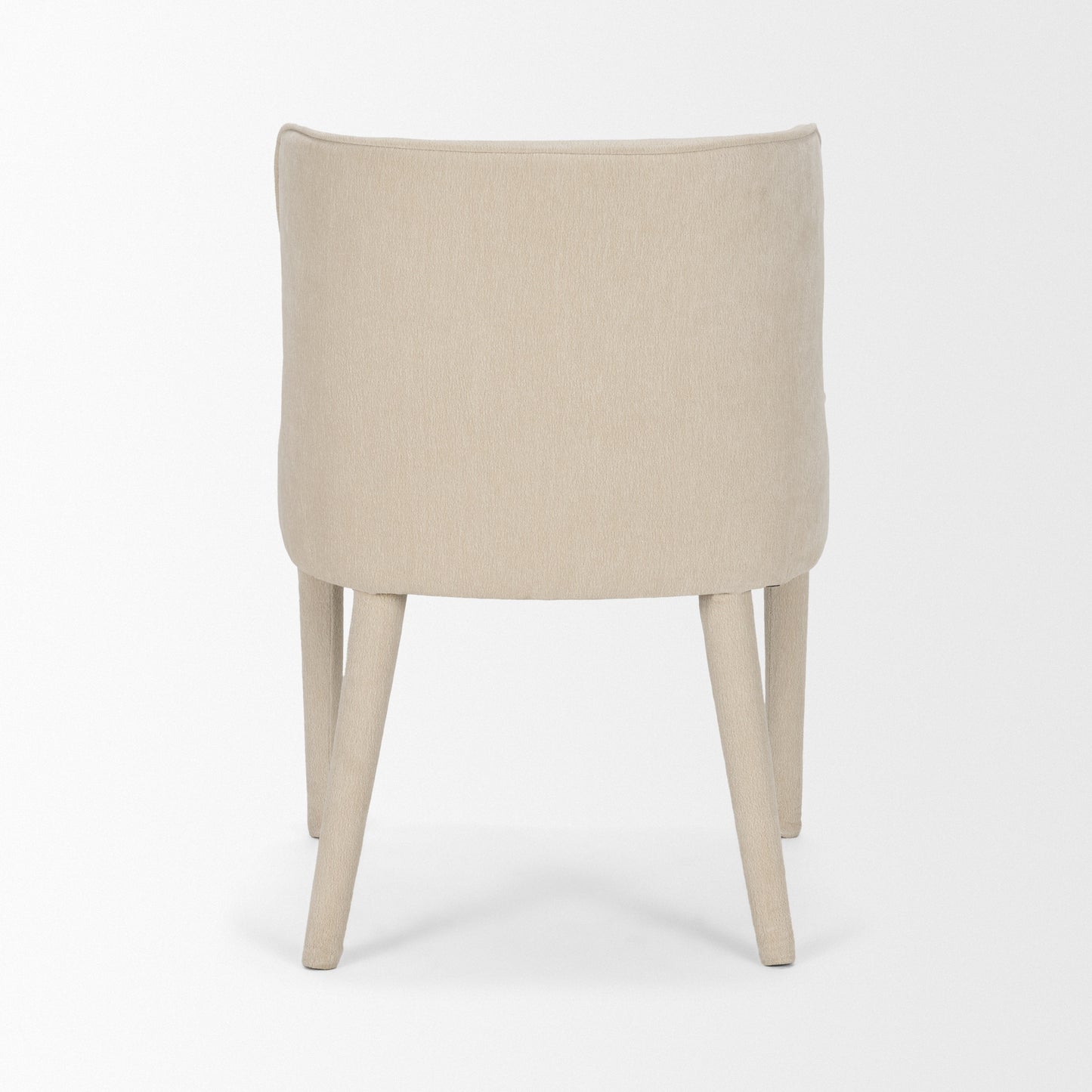 Nolan Armless Cream Chenille Wingback Dining Chair Set of 2