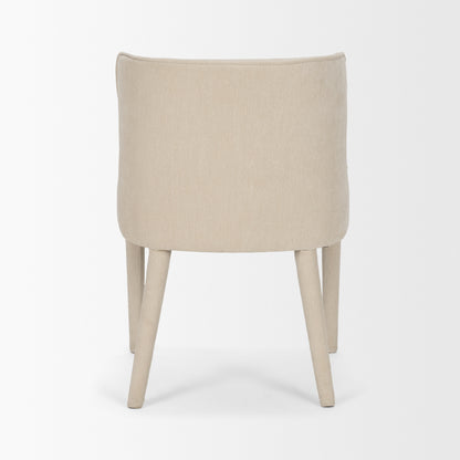 Nolan Armless Cream Chenille Wingback Dining Chair Set of 2
