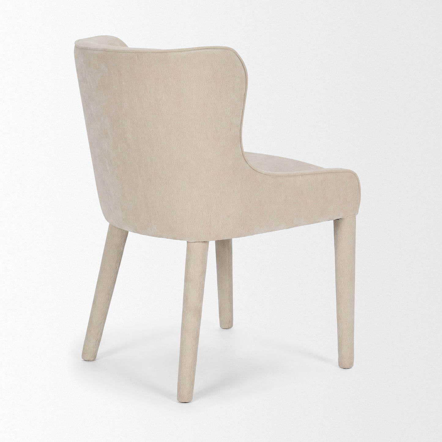 Nolan Armless Cream Chenille Wingback Dining Chair Set of 2