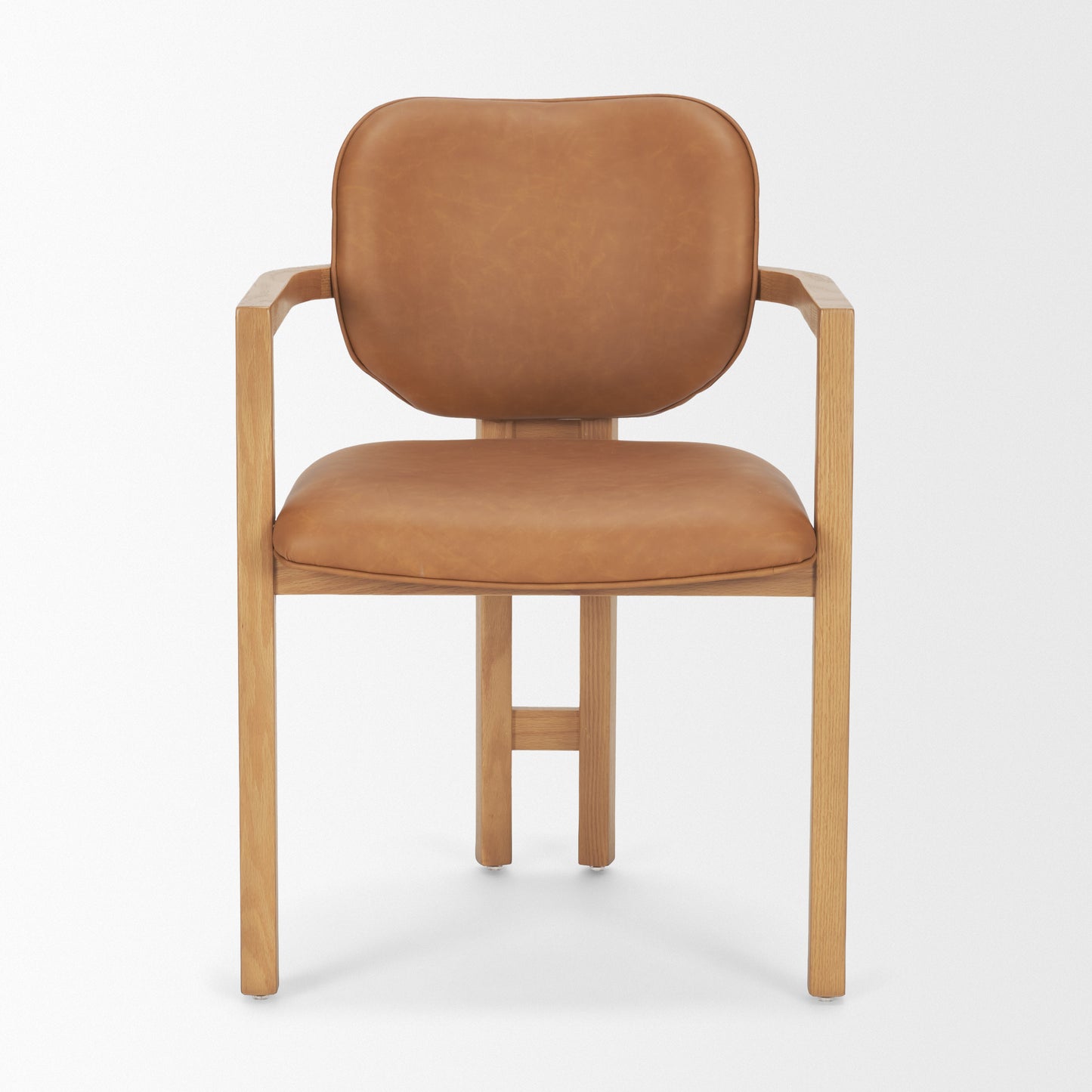 Carlisle Tan Leather Tripod Frame Dining Armchair