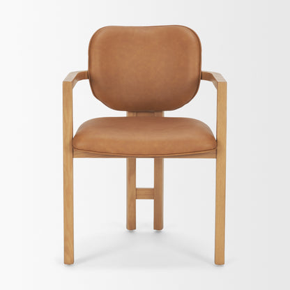 Carlisle Tan Leather Tripod Frame Dining Armchair