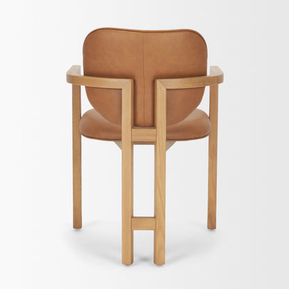 Carlisle Tan Leather Tripod Frame Dining Armchair