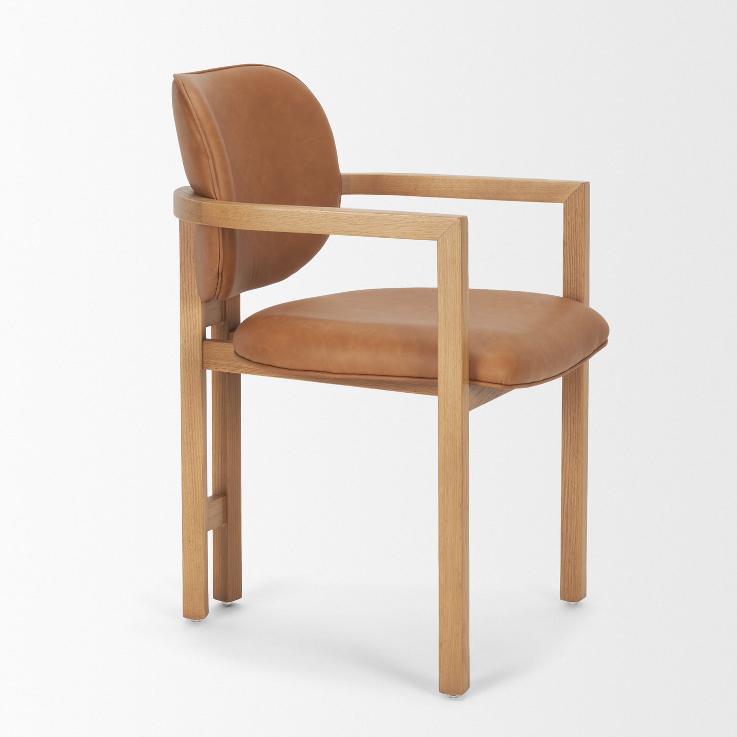 Carlisle Tan Leather Tripod Frame Dining Armchair