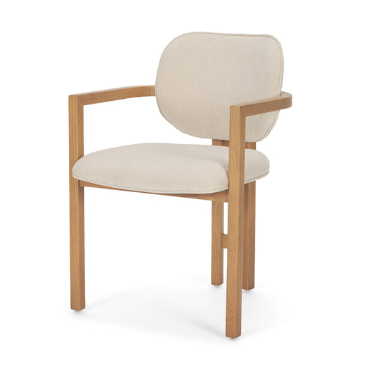Carlisle Curved Back Cream Chenille Dining Armchair