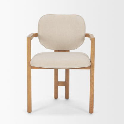 Carlisle Curved Back Cream Chenille Dining Armchair