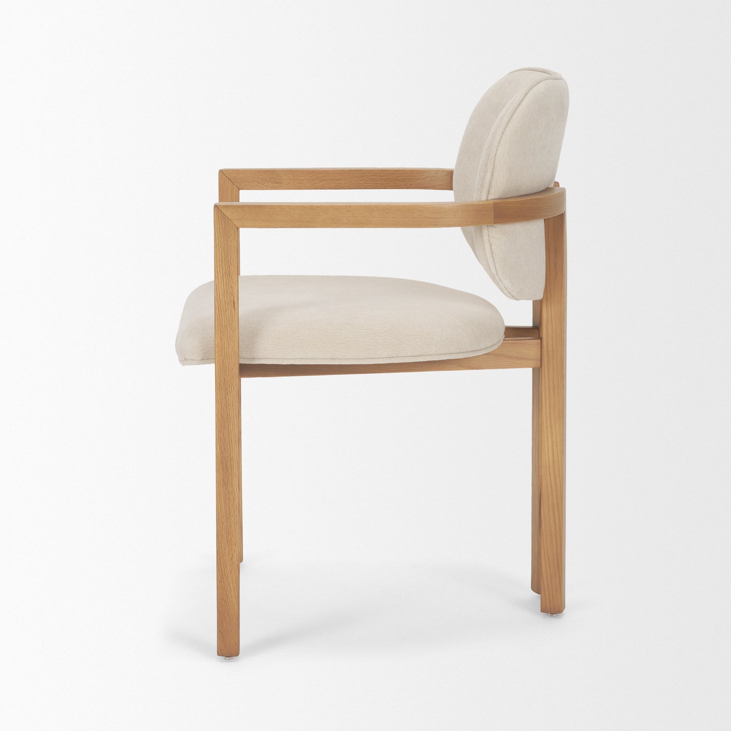 Carlisle Curved Back Cream Chenille Dining Armchair
