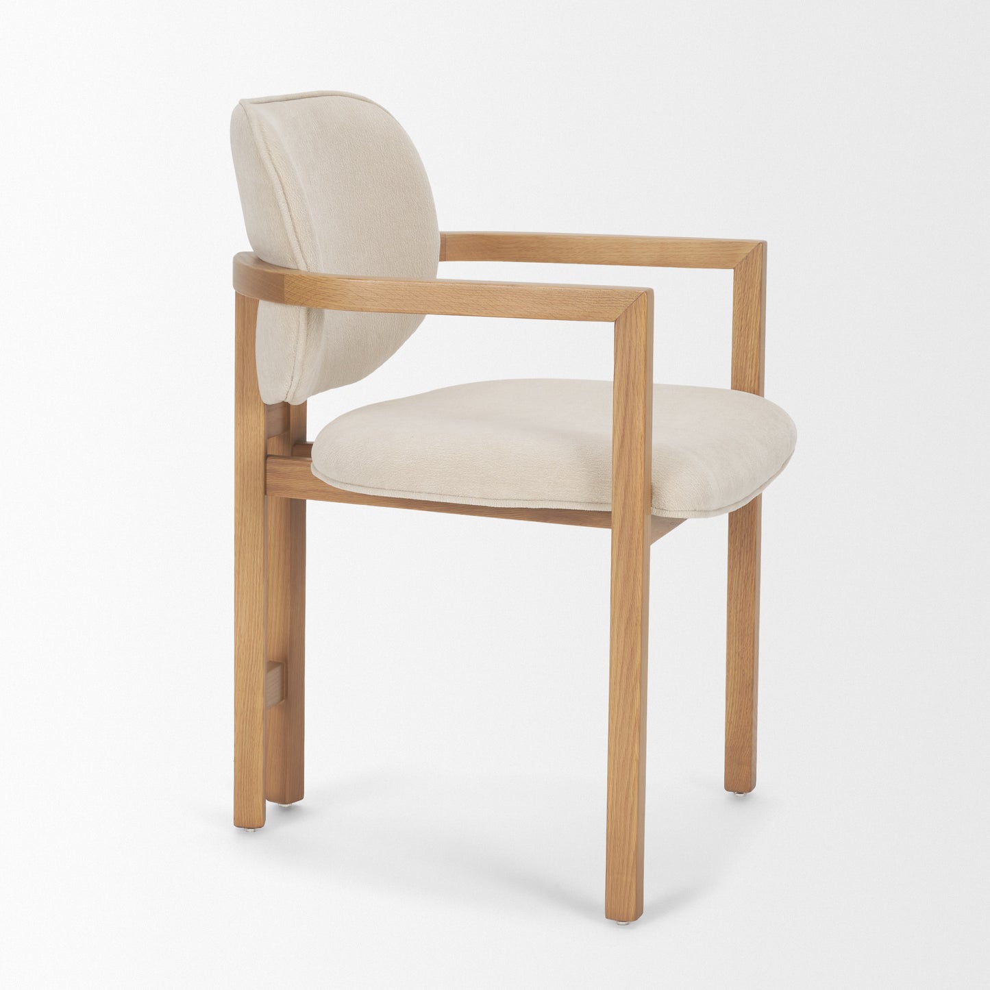 Carlisle Curved Back Cream Chenille Dining Armchair