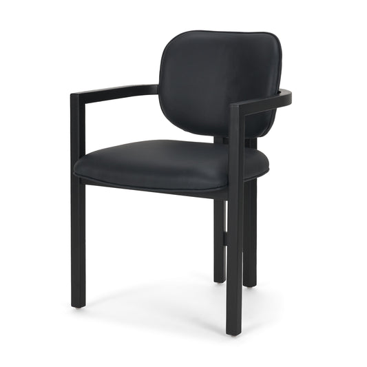 Carlisle Black Leather Tripod Frame Dining Armchair