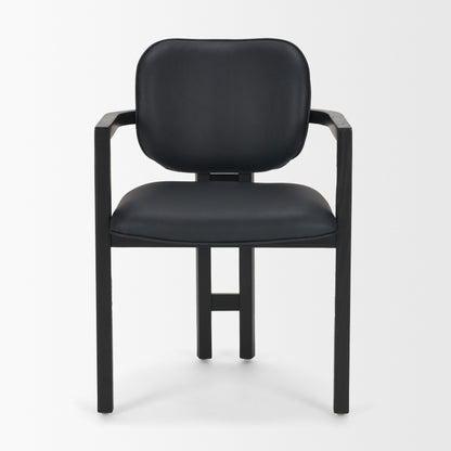 Carlisle Black Leather Tripod Frame Dining Armchair