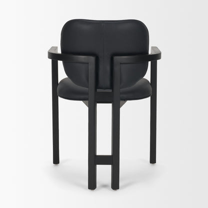 Carlisle Black Leather Tripod Frame Dining Armchair