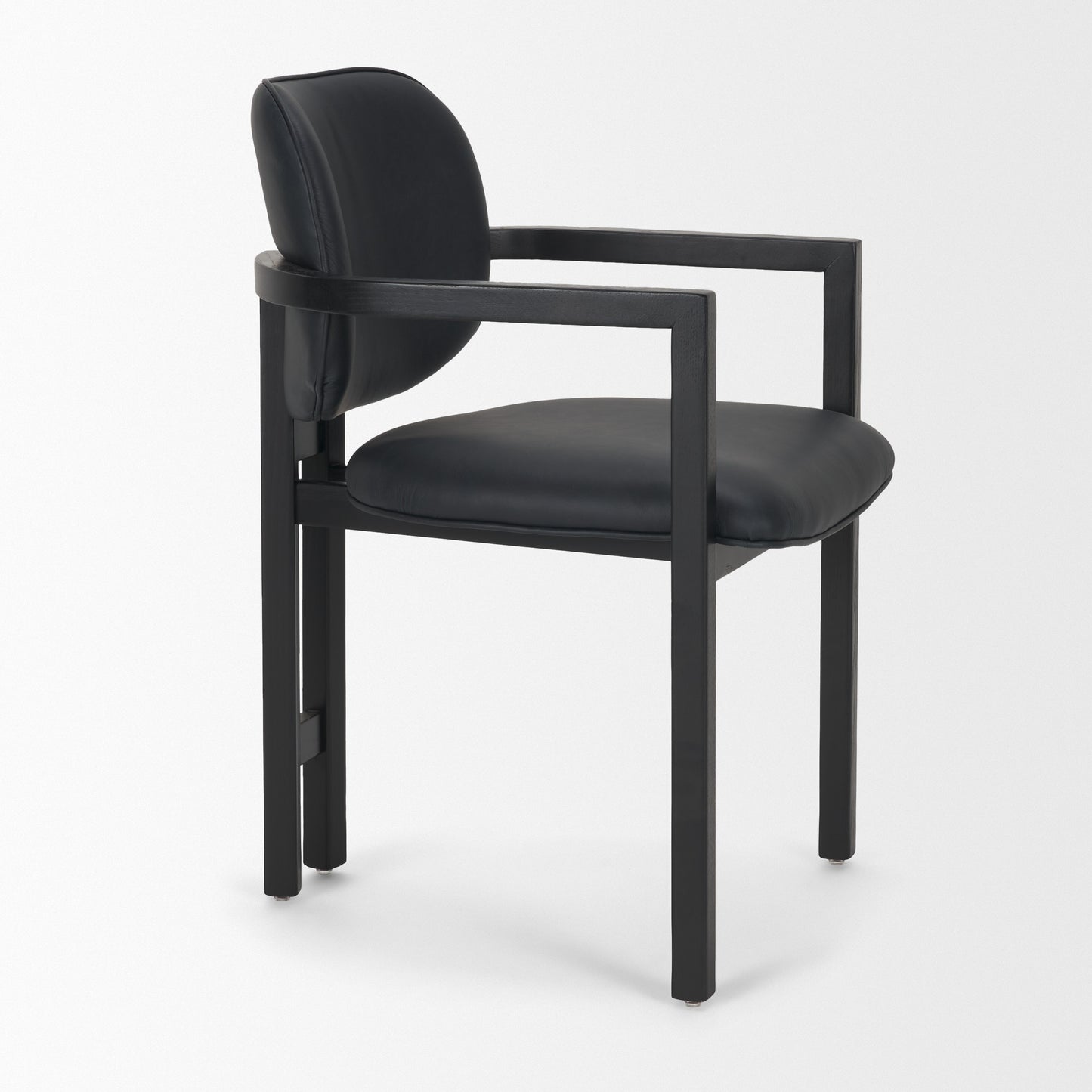 Carlisle Black Leather Tripod Frame Dining Armchair