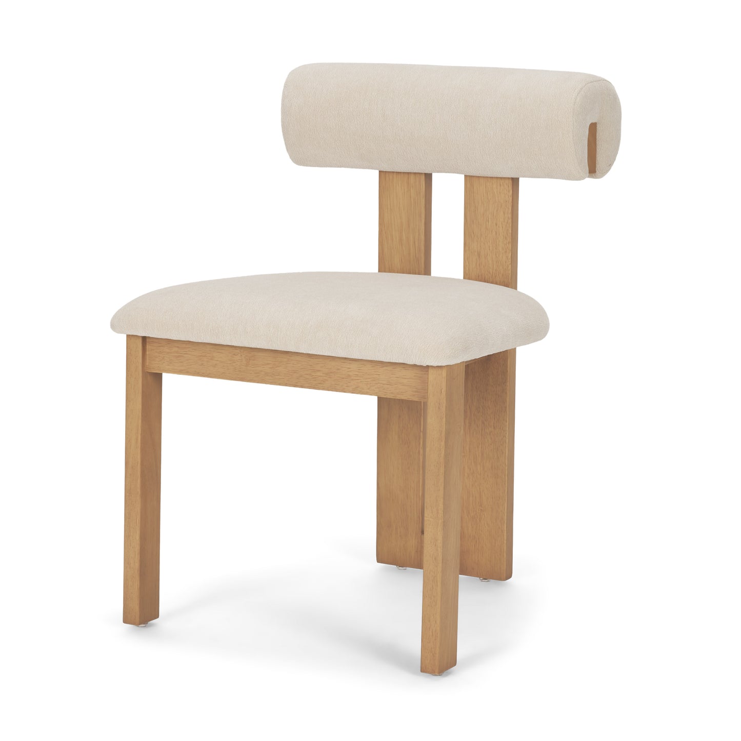 Tribeca Curve Open Back Cream Chenille Dining Chair Set of 2