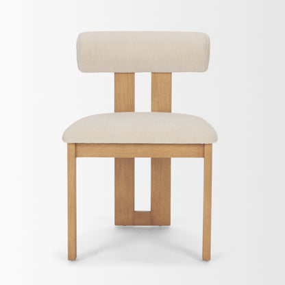 Tribeca Curve Open Back Cream Chenille Dining Chair Set of 2
