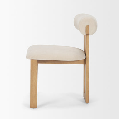 Tribeca Curve Open Back Cream Chenille Dining Chair Set of 2
