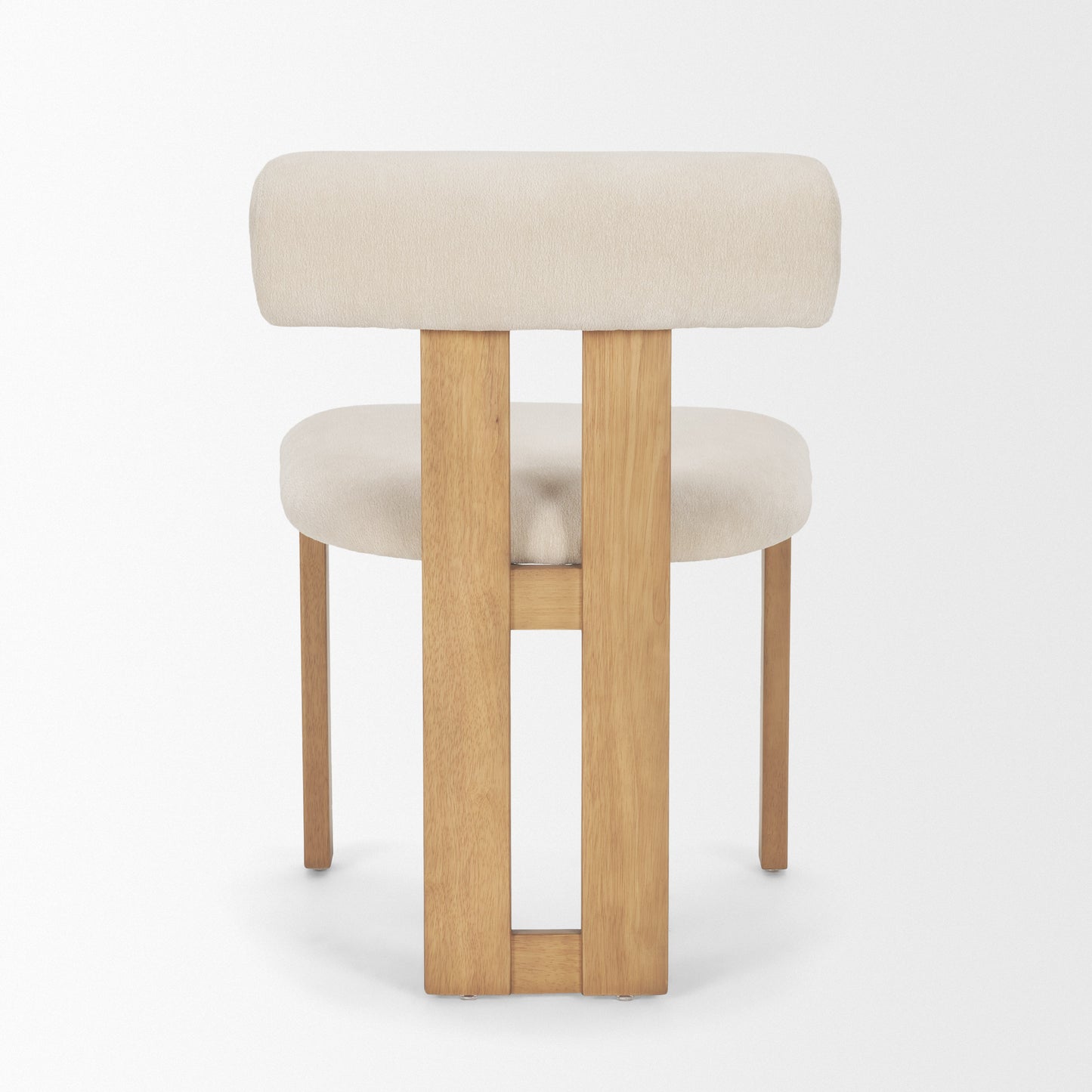 Tribeca Curve Open Back Cream Chenille Dining Chair Set of 2