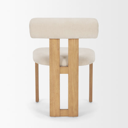 Tribeca Curve Open Back Cream Chenille Dining Chair Set of 2