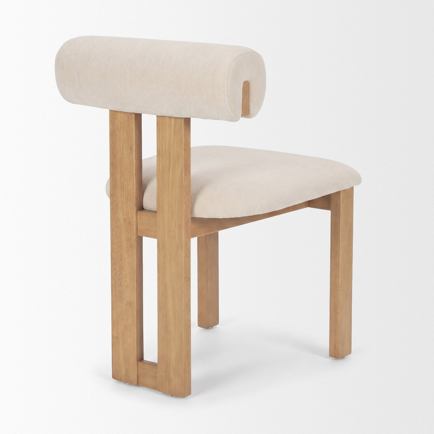 Tribeca Curve Open Back Cream Chenille Dining Chair Set of 2