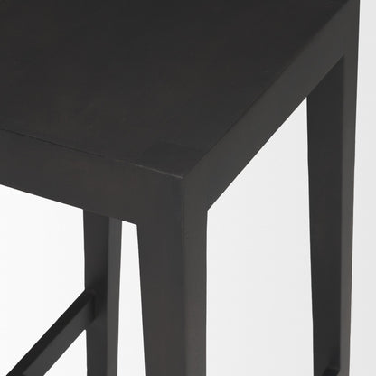 Colony Black‑Brown Solid Wood Counter Stool