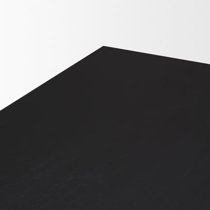 Grier Matte Black Mango Wood Dining Table with Cane Accents