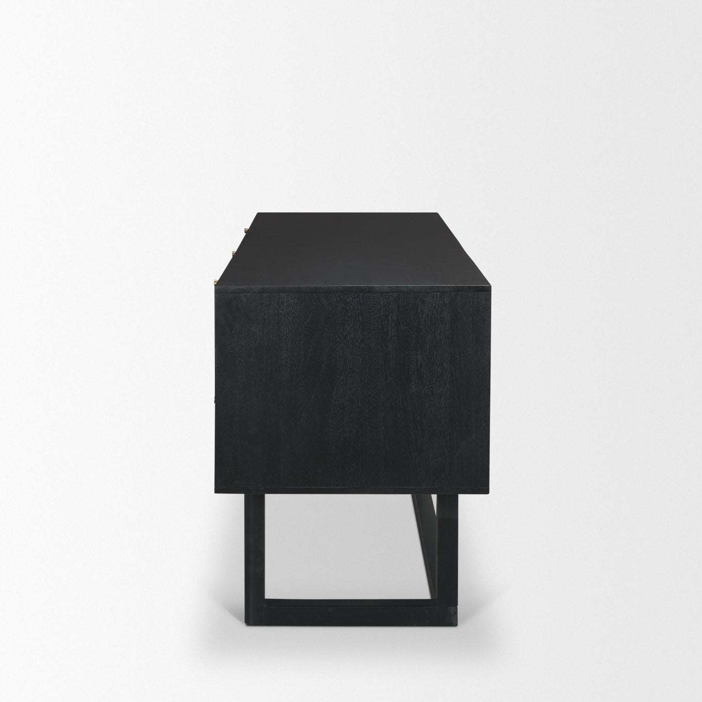 Grier 60 Inch Black Solid Wood and Cane Office Desk