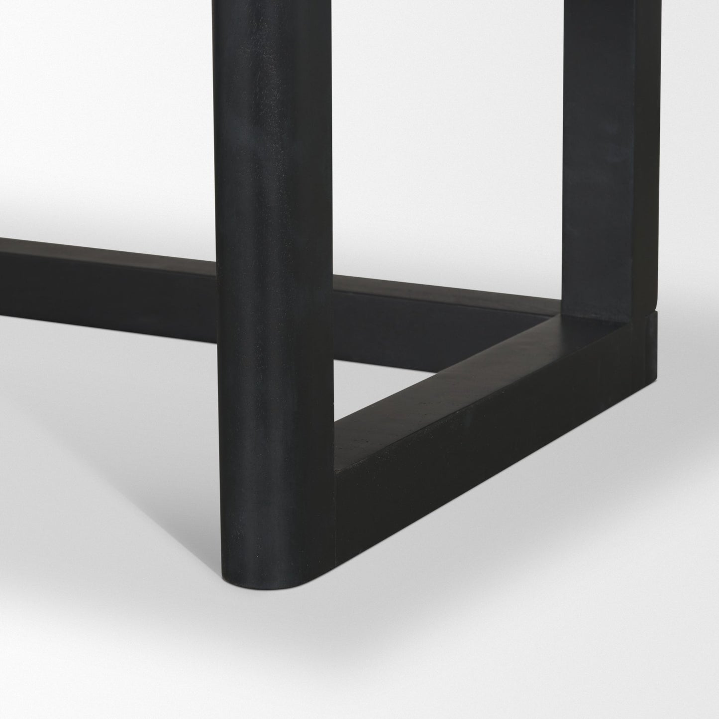 Grier 60 Inch Black Solid Wood and Cane Office Desk