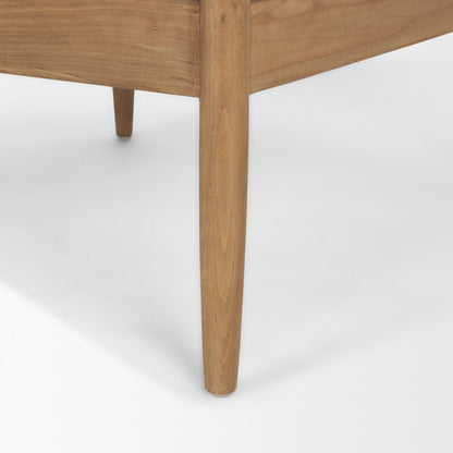 Danni Beige Fabric Beech Wood Framed Accent Lounge Chair