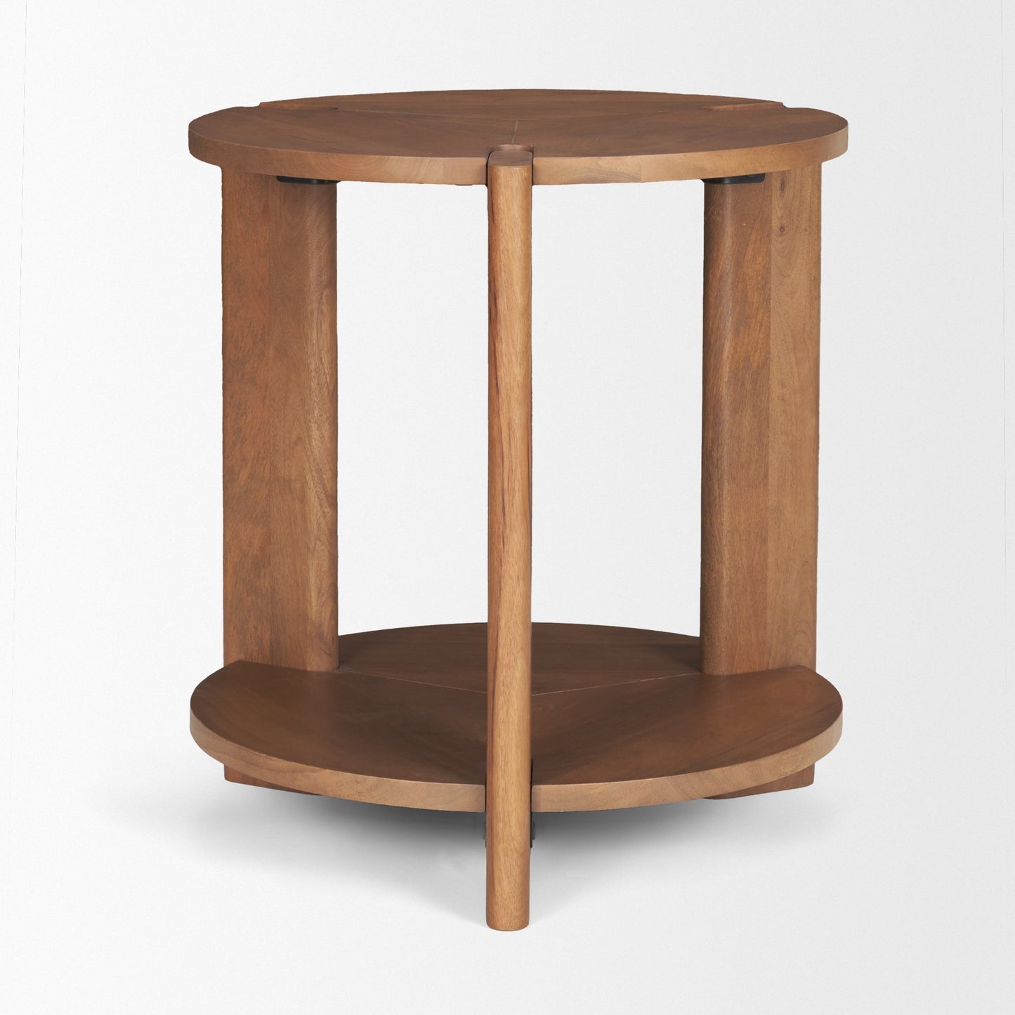 Hisako Mid Brown Open Round Accent Table