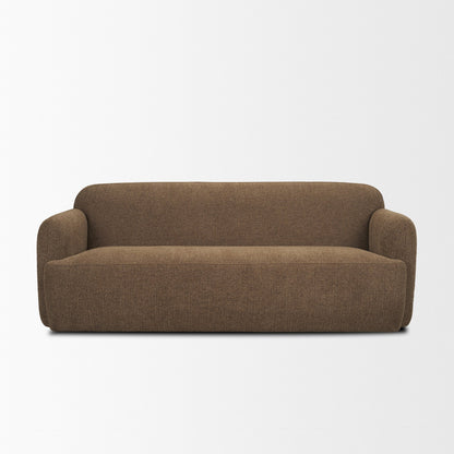 Saga Textured Brown Plush Fabric 3 Seater Sofa