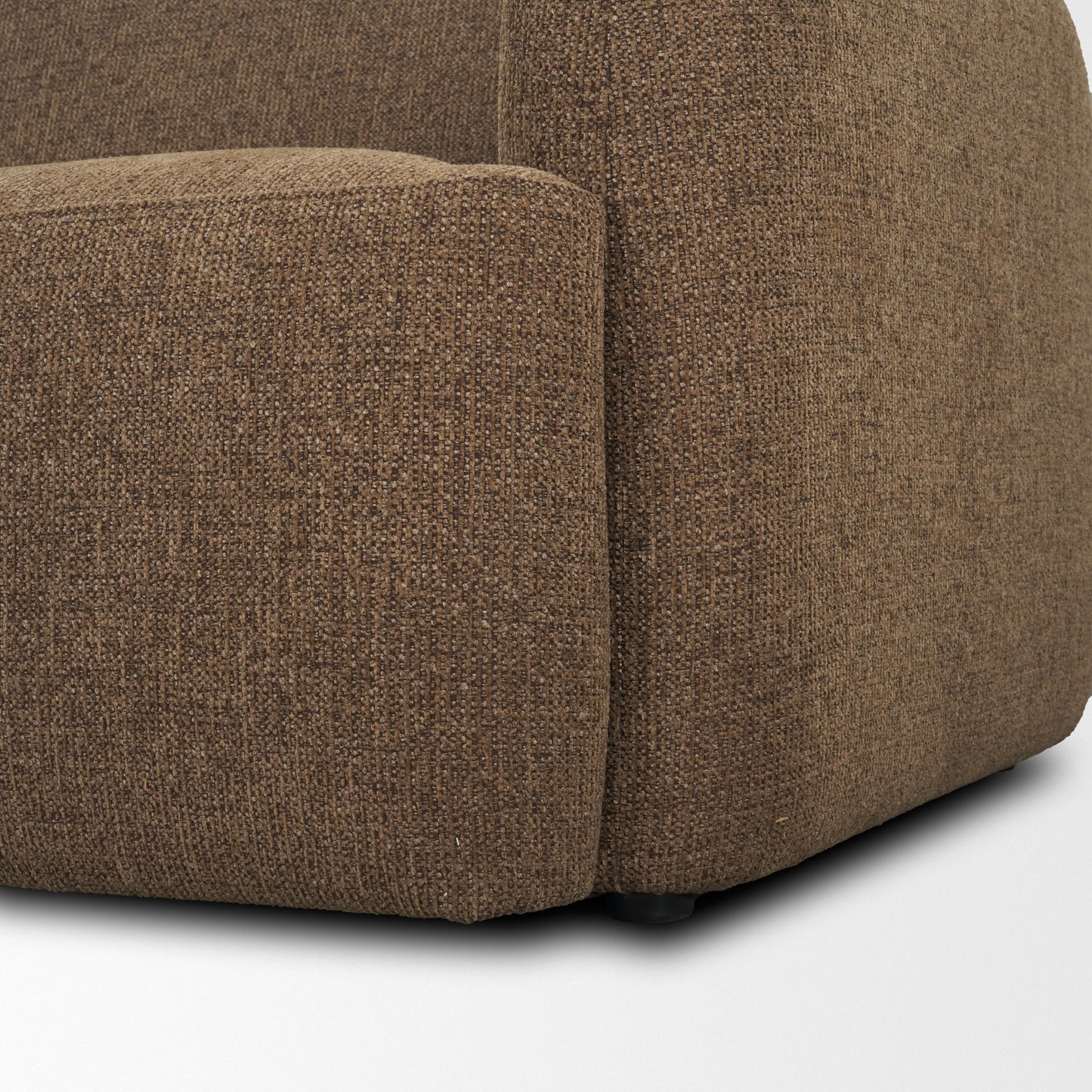 Saga Textured Brown Plush Fabric 3 Seater Sofa