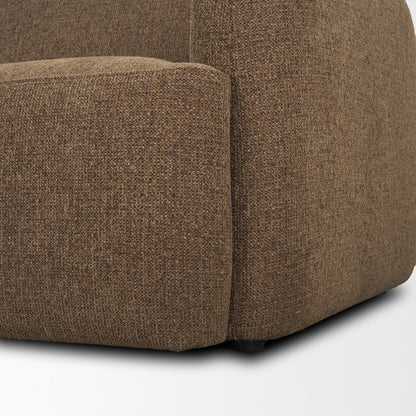 Saga Textured Brown Plush Fabric 3 Seater Sofa