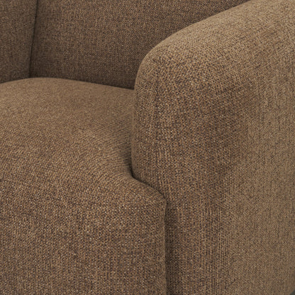 Saga Textured Brown Plush Fabric Upholstered Chair