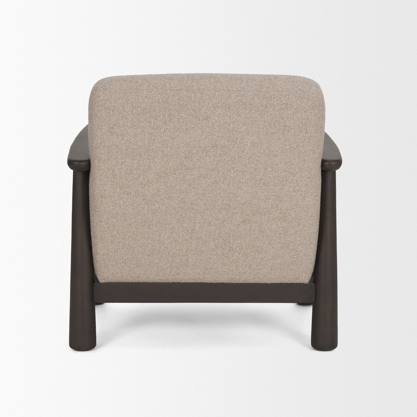 Willmar Textured Mushroom Gray Fabric Espresso Brown Wood Accent Lounge Chair