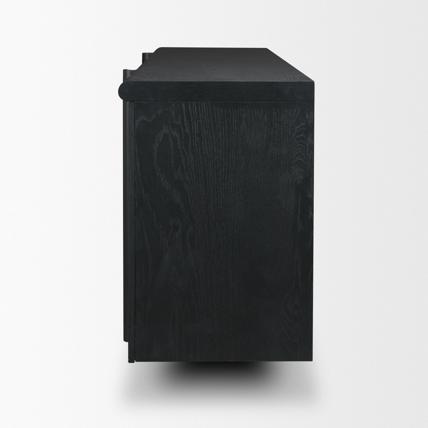 Rowan Sandblasted Black Oak Closed 4‑Door Sideboard
