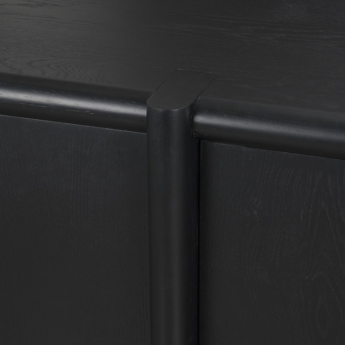 Rowan Sandblasted Black Oak Closed 4‑Door Sideboard