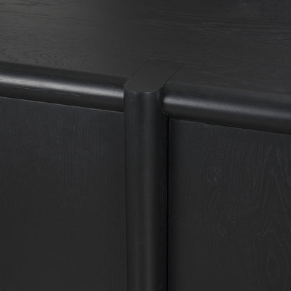 Rowan Sandblasted Black Oak Closed 4‑Door Sideboard