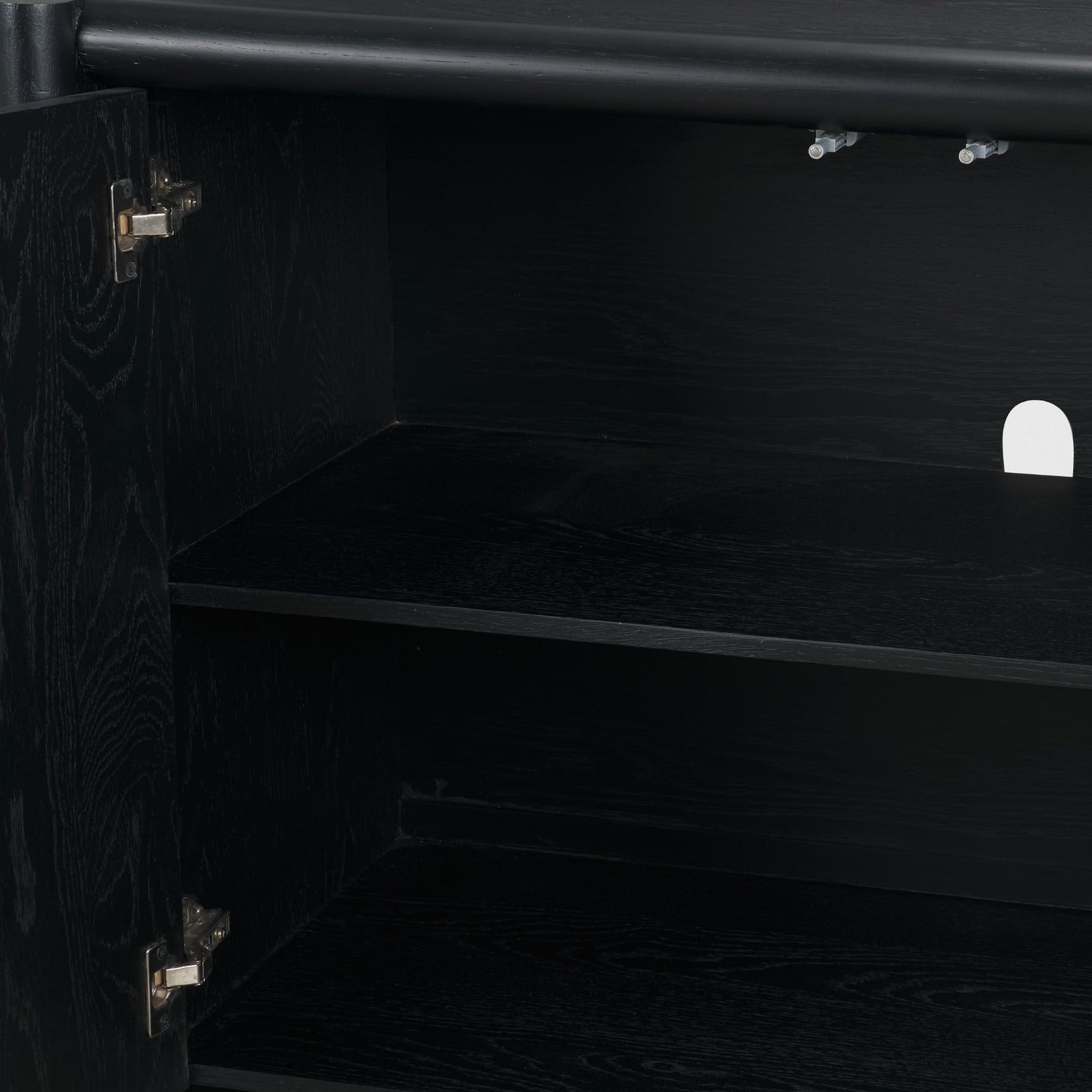 Rowan Sandblasted Black Oak Closed 4‑Door Sideboard